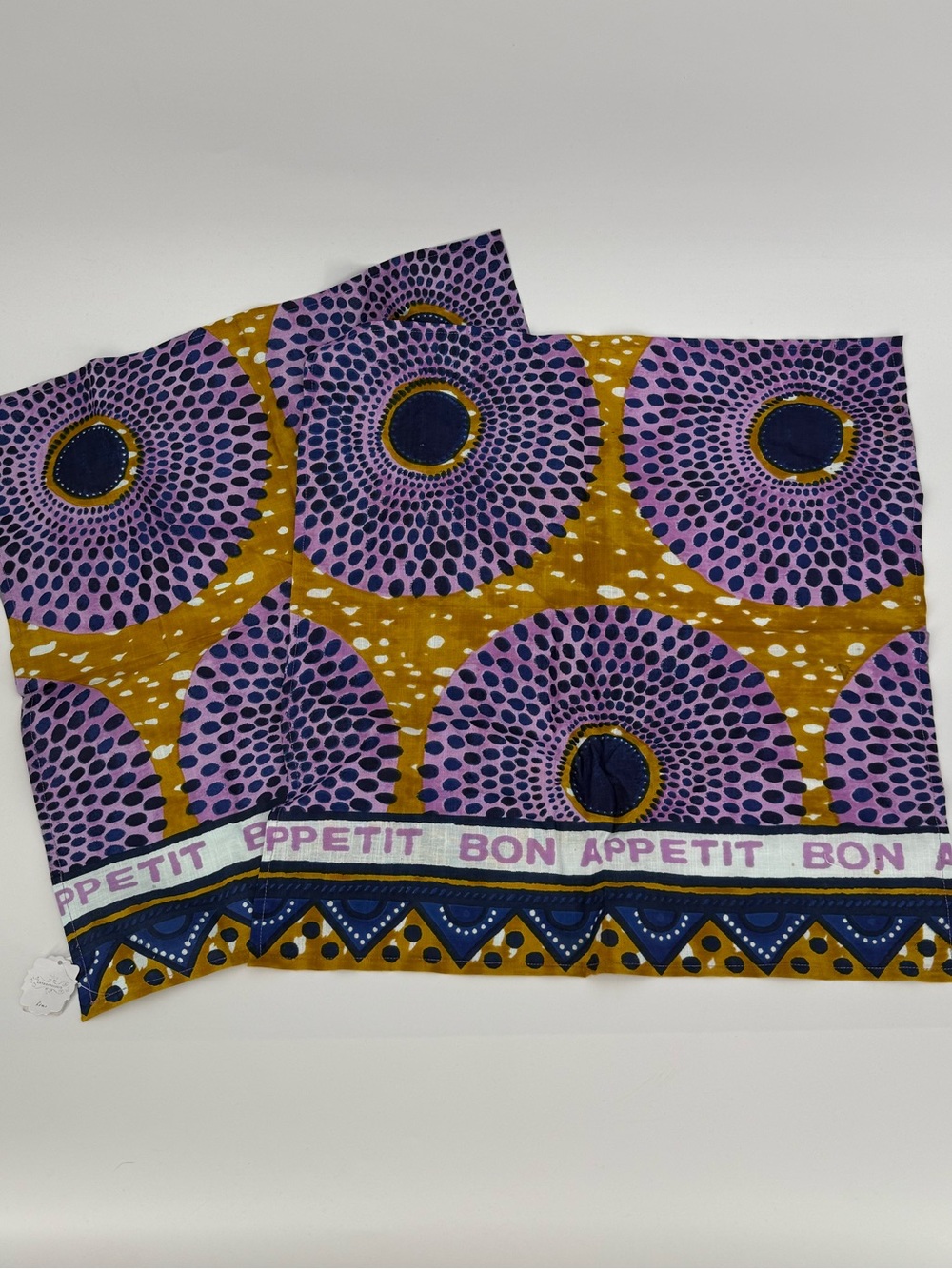 NWT Anthropologie Bon Appetit Print Cotton Napkin Set of 2 | Purple Multi | 20"